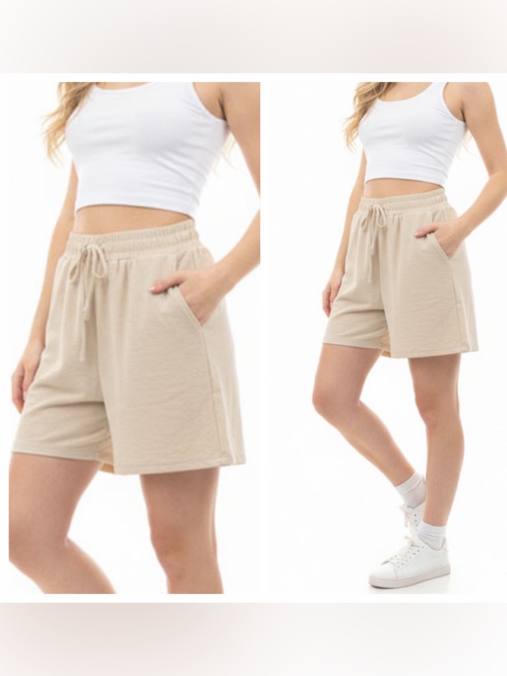 Everyday Drawstring Cotton Blend Shorts